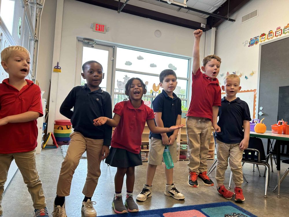 Selwyn lower school students moving together in their classroom